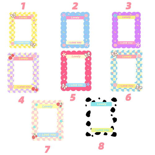 Ins style cute goo frame photo small card decorative frame keychain sticker decoration DIY acrylic key pendant
