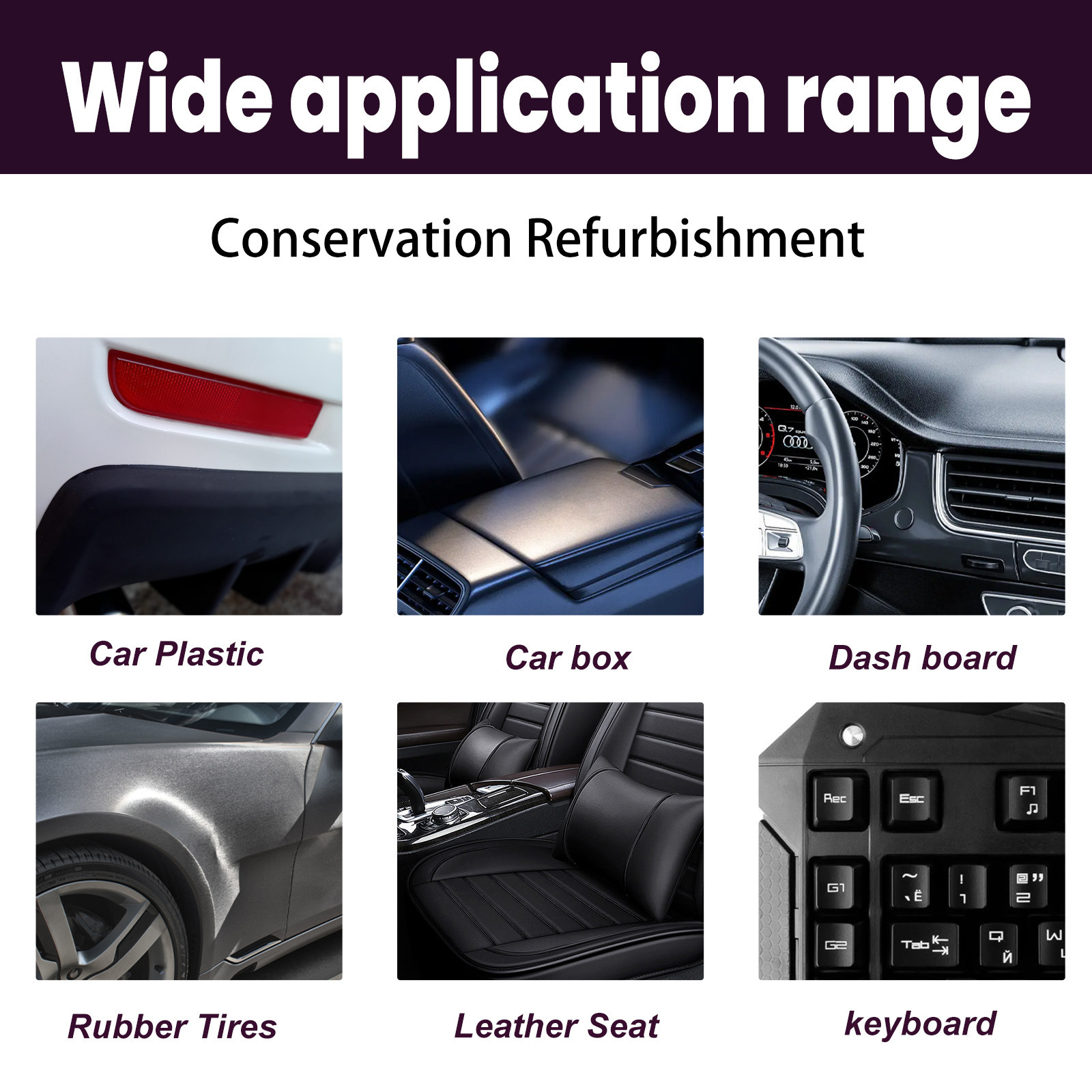 Rayhong Car Plastic Spray Car Interior Seat Dashboard Cleaning and Refurbishment Cleaner