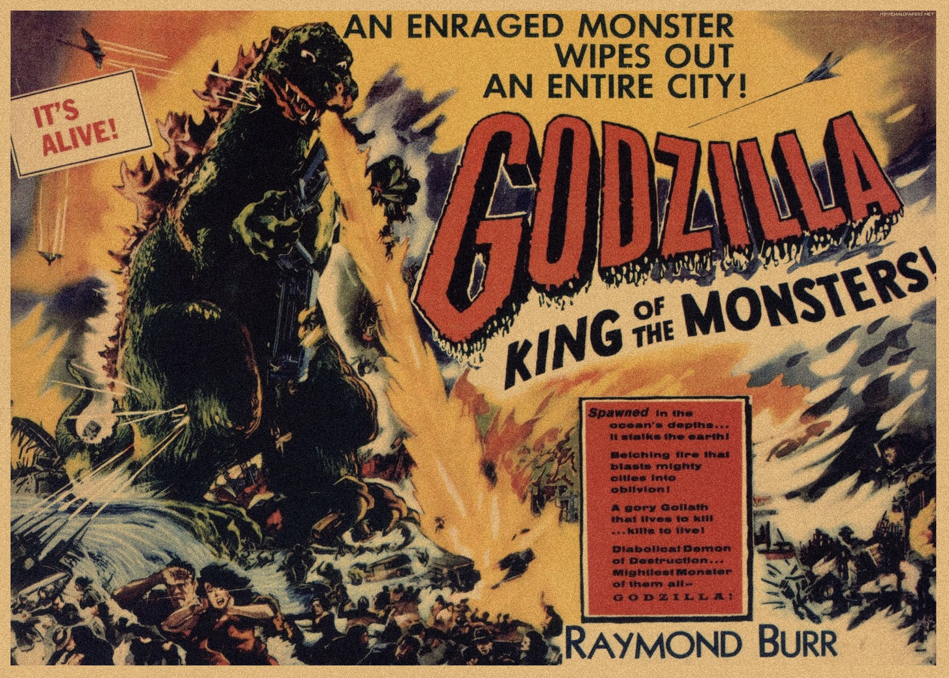 Godzilla película Godzilla póster retro kraft decoración mural mural 258