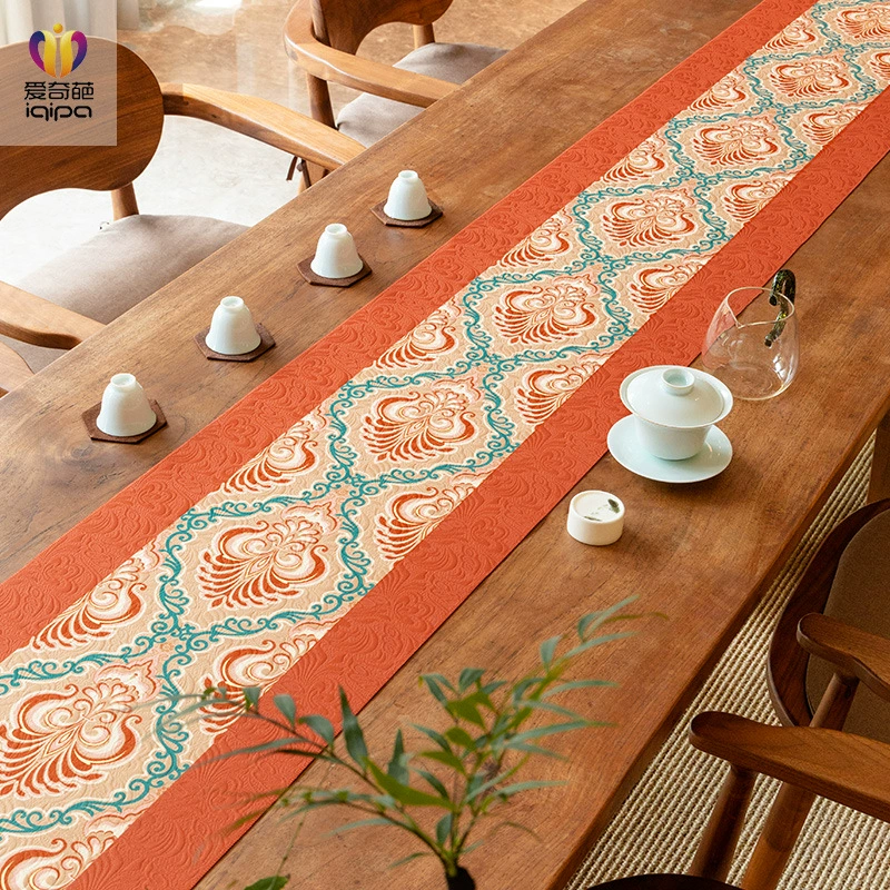 Оригинальный дамасский высококачественный чайный коврик для стола, длинная полоса, винтажный бегунок для обеденного стола, тканевый коврик для чайного стола.