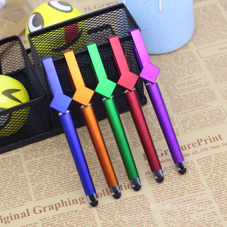 手机支架礼品笔二维码触控广告笔触屏中性笔印刷LOGO 礼品笔批发