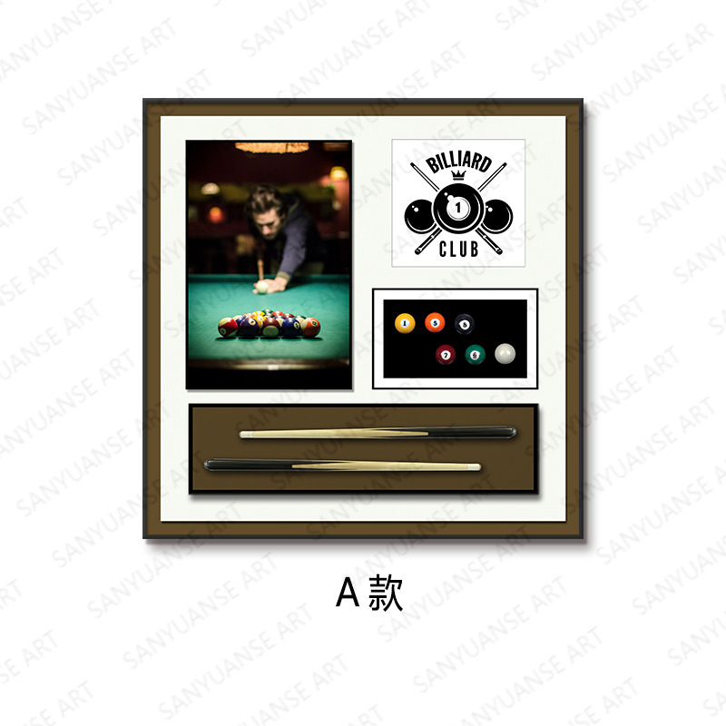 Sala de billar Pintura colgante Sala de billar tridimensional Mural Pintura de decoración de restaurante tridimensional Pintura colgante de billar