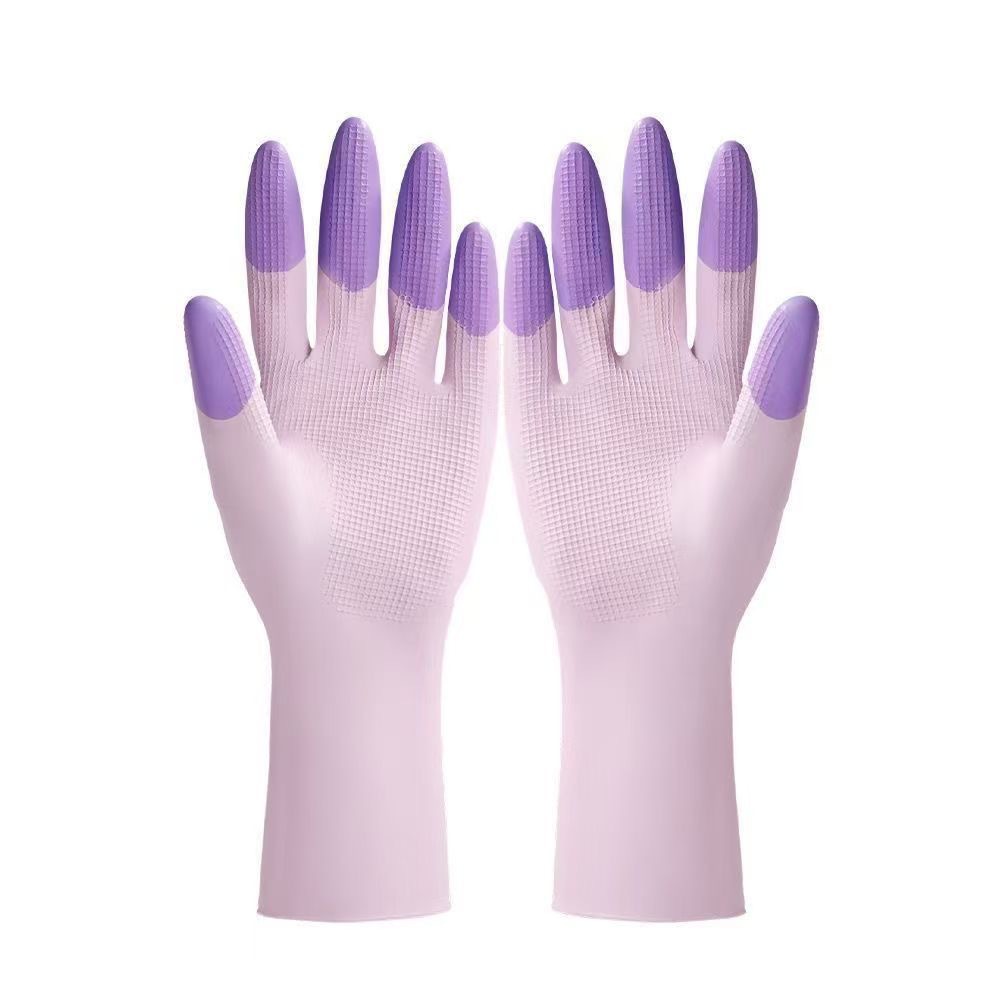 Guantes de lavado de platos de látex impermeable antideslizante pegatinas para lavar ropa a mano limpia doméstica seca caucho duradero PVC