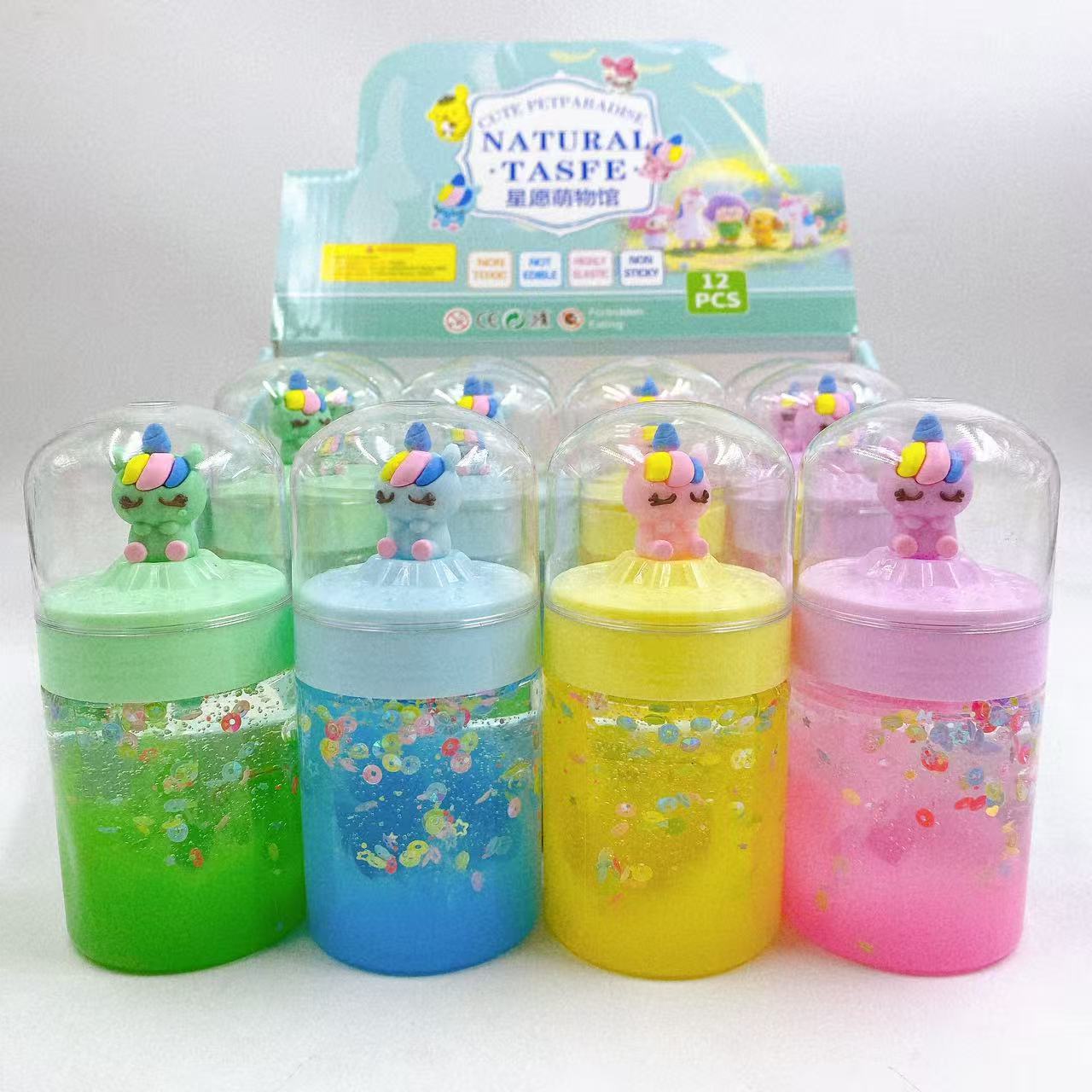 Doble muñeca goma espumante nuevo colorido barro slim juguetes para niños 2 yuanes barro de cristal descompresión al por mayor