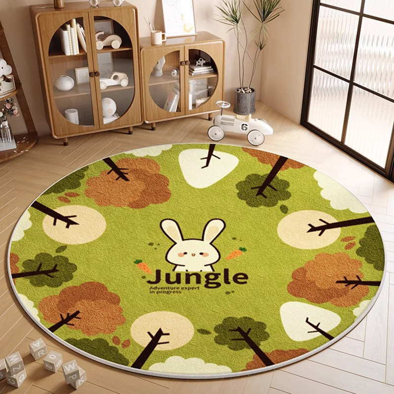 S Imitation Cashmere-Green Forest Round