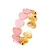 Brand fuchsia cute copper ring, jewelry heart shaped, European style