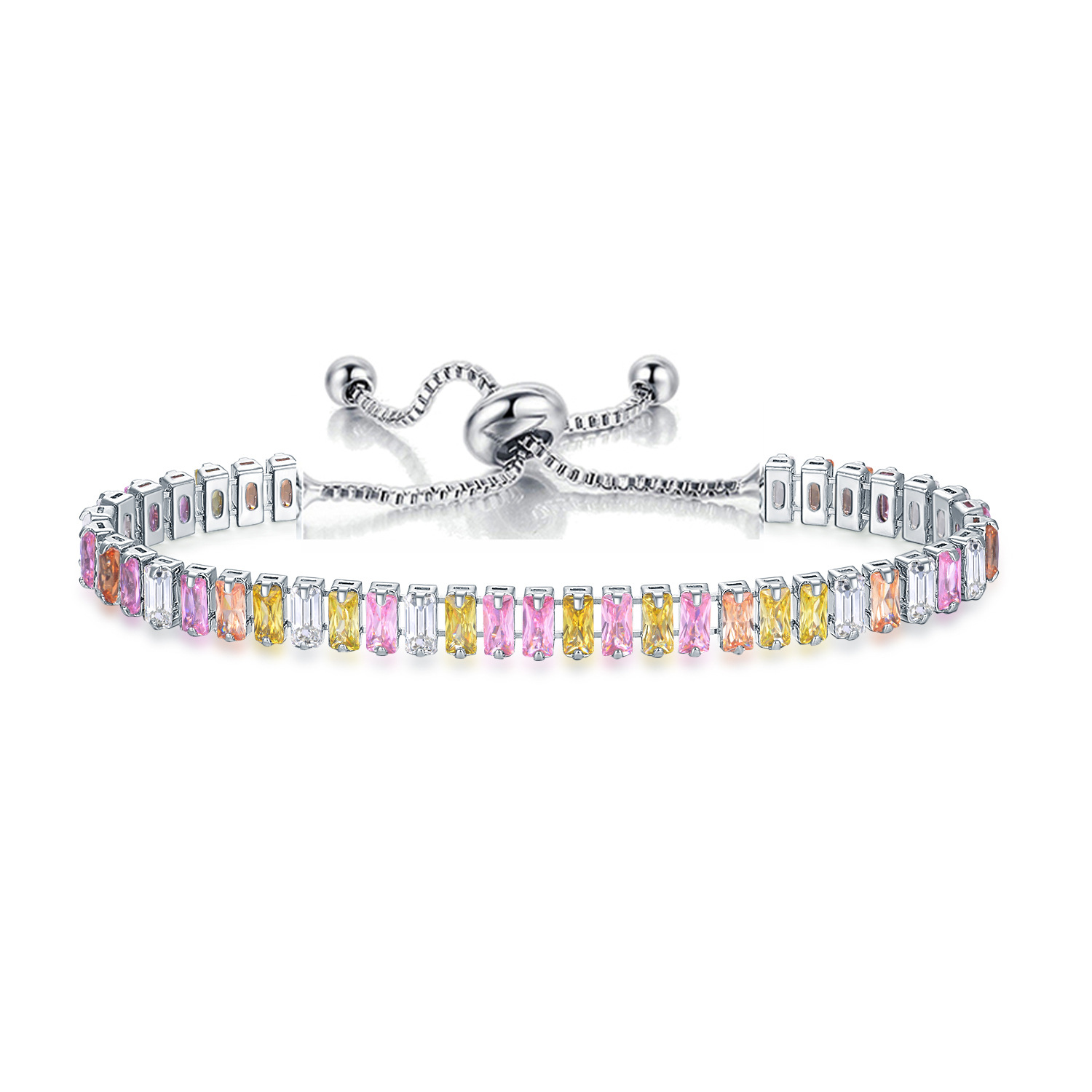 Simple Style Geometric Copper Inlay Zircon Bracelets