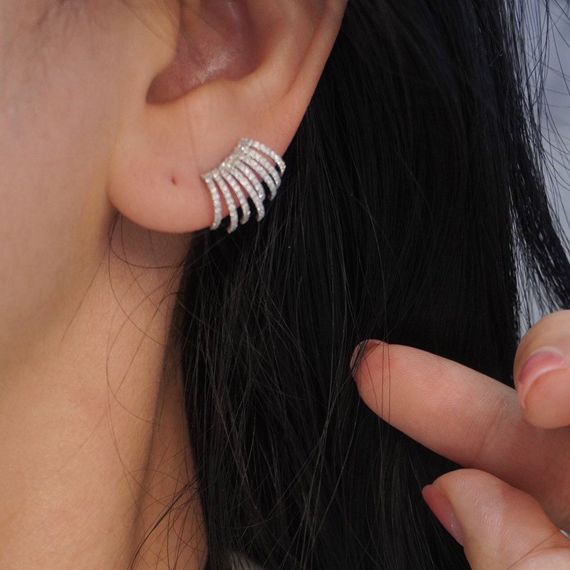 Women's Gender Inlay Design 1 Pair Simple Style Classic Style Solid Color Inlay Copper Zircon Ear Studs
