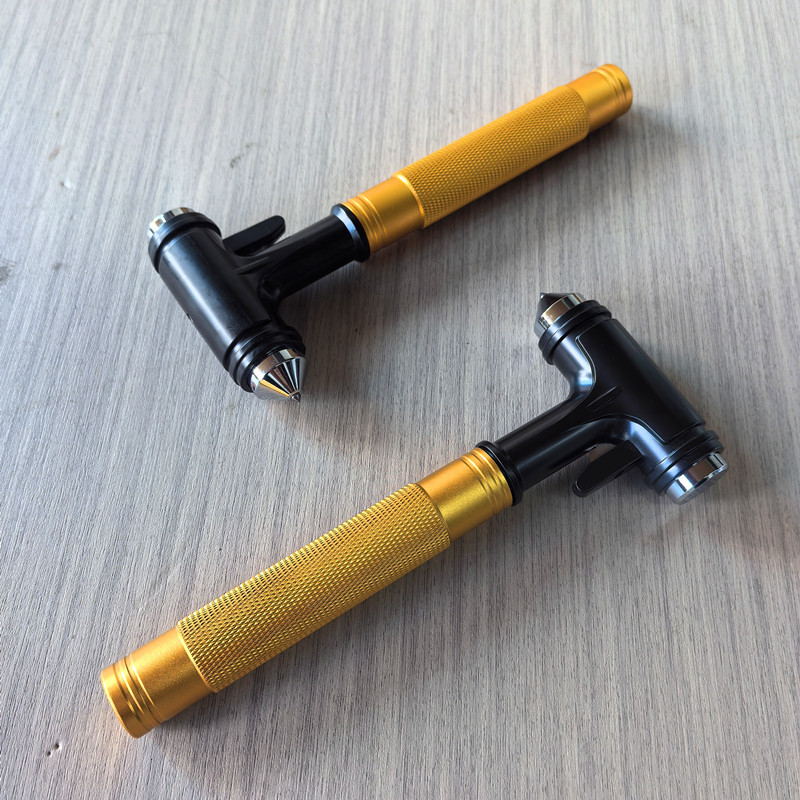Car Safety Hammer, Car Window-Breaking Tool for Breaking Glass, Escape Tool, Multi-Functional Aluminum Alloy Tungsten Steel Fire Hammer for Vehicles
