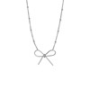Fashionable short choker, copper necklace with bow, internet celebrity, simple and elegant design