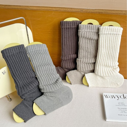 Autumn and Winter Atmosphere Socks for Women, Knitted Cluster Socks, Slimming and Leg-Thinning, Warm Leggings, Toe Cover and Knee-High Socks, Snow Ground