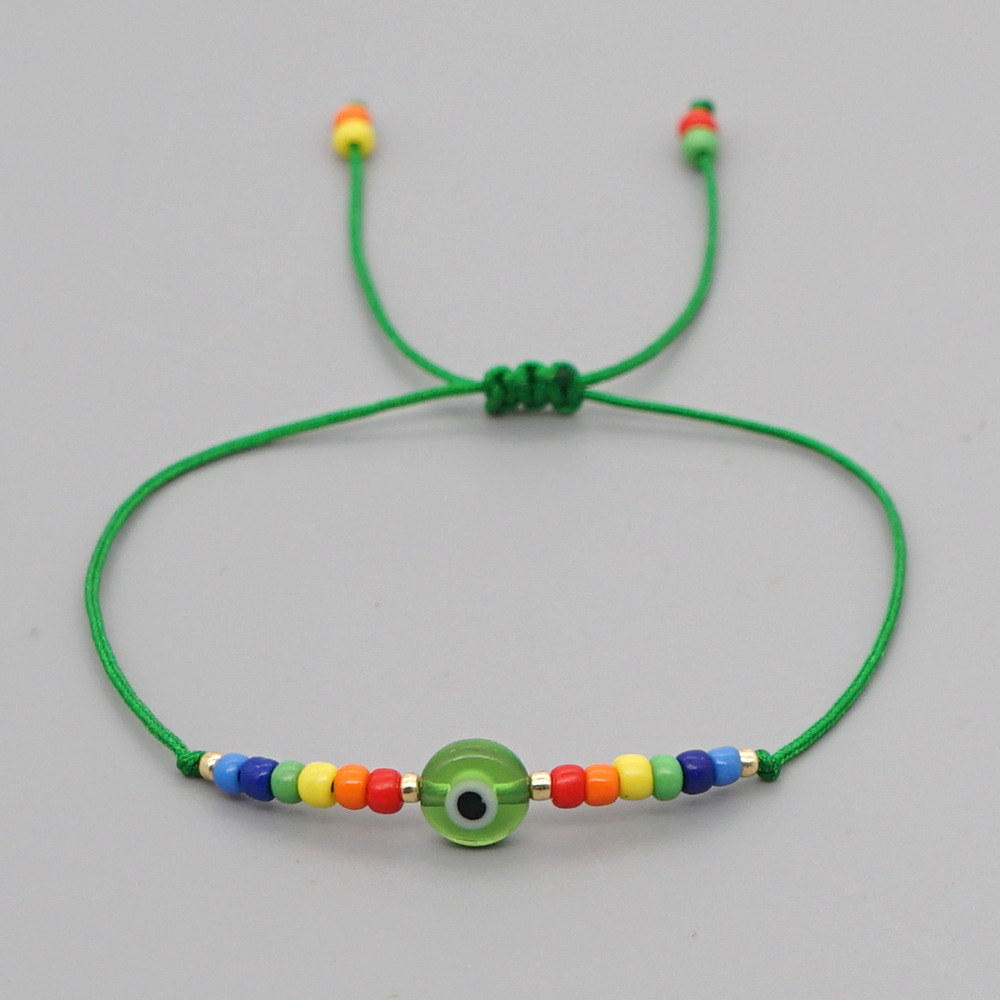 bohemian style glass beads eyes handwoven colorful enamel braceletpicture2