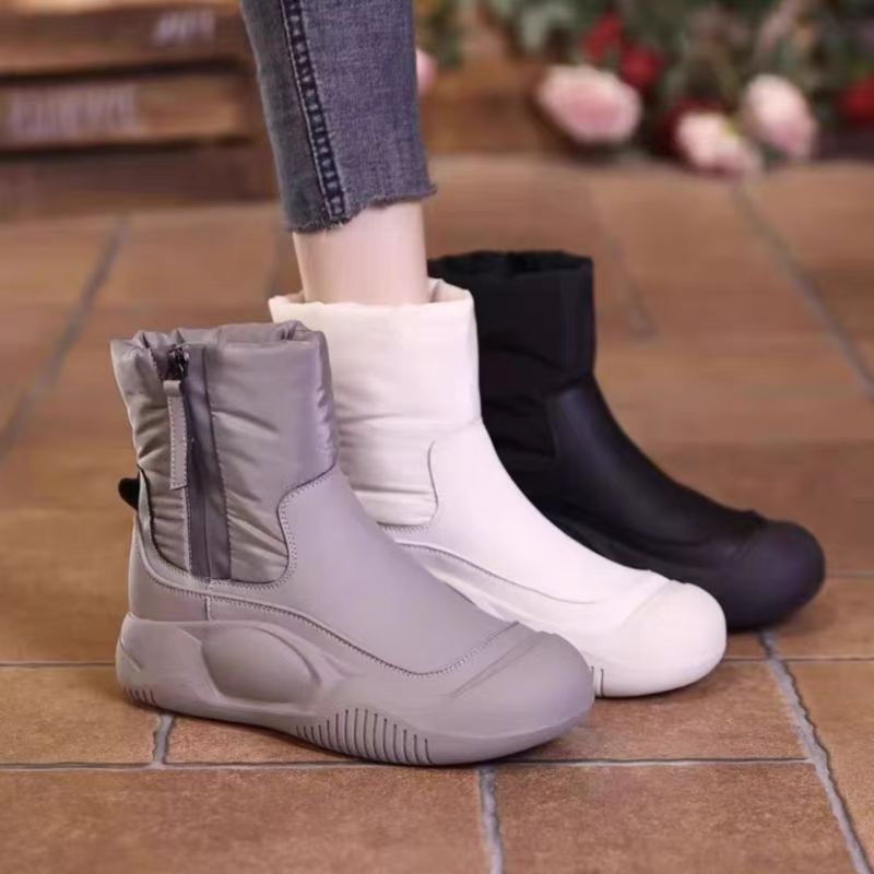 ShoeVault Snow 2025 New Cotton Winter Fleece Lined Thickened Women's Shoes Thick Sole Northeast Short Boots Warm_vogvips.com