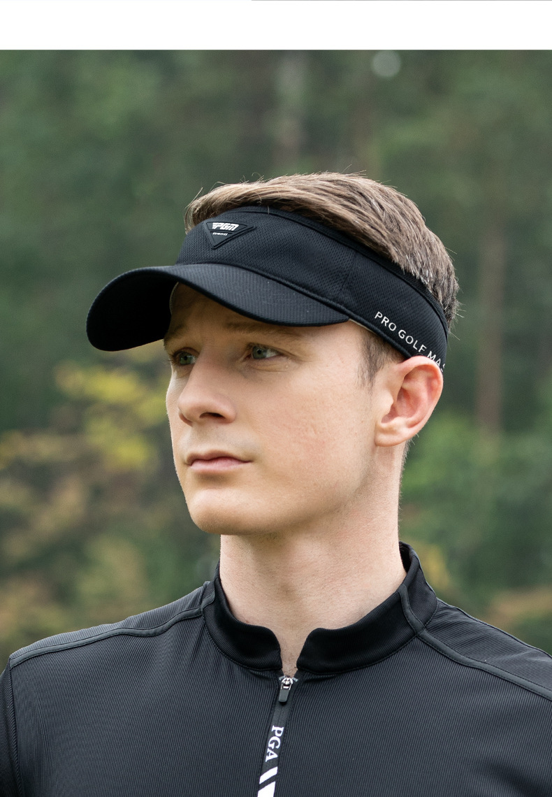 Mũ golf nam không đỉnh chống nắng, thấm mồ hôi, thoáng khí, có thể điều chỉnh — MZ063-màu trắng, MZ063-Đen chi tiết 9