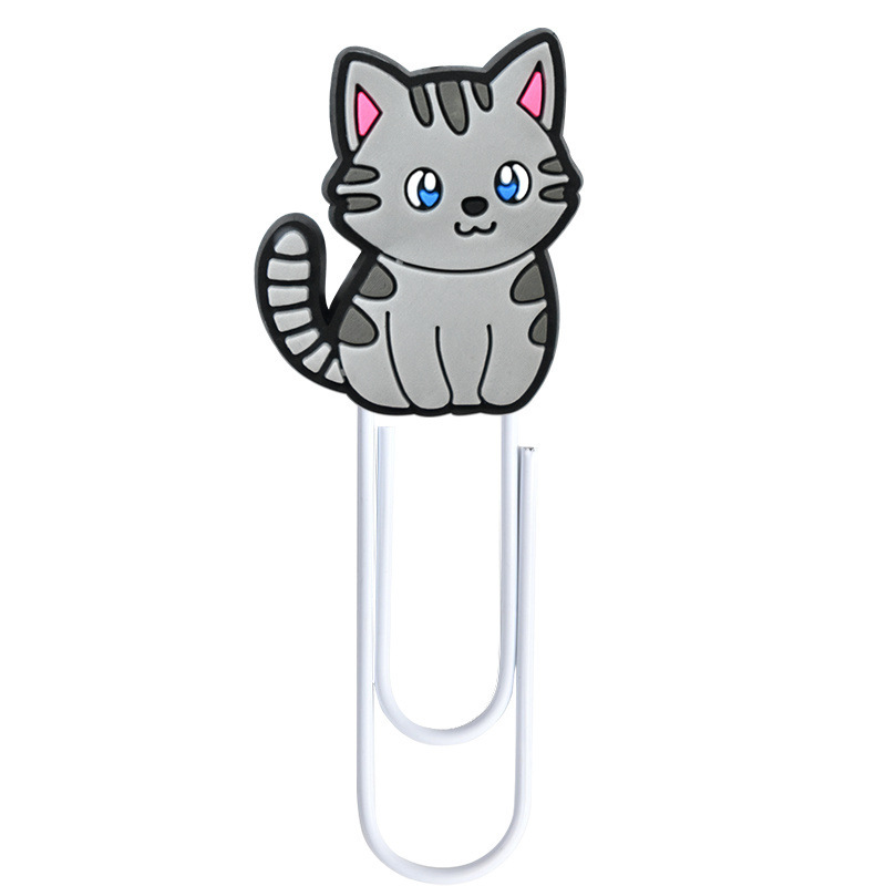 跨境新款卡通动物小猫书签diy彩色曲别针办公大号回形针创意可爱|undefined