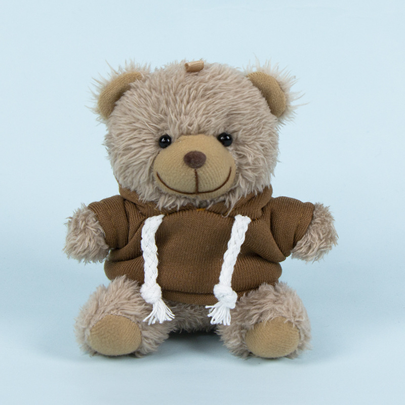 Lindo osito llavero colgante regalo creativo muñecas de peluche vestidas osito de peluche colgante de mochilas escolares para parejas