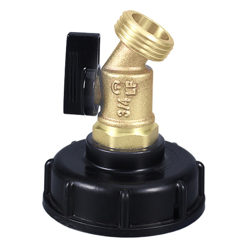 Transfronterizo químico barril IBC Ton barril conector Ton Válvula de barril accesorios Ton barril de latón Boquilla DE AGUA válvula de bola de mariposa grifo