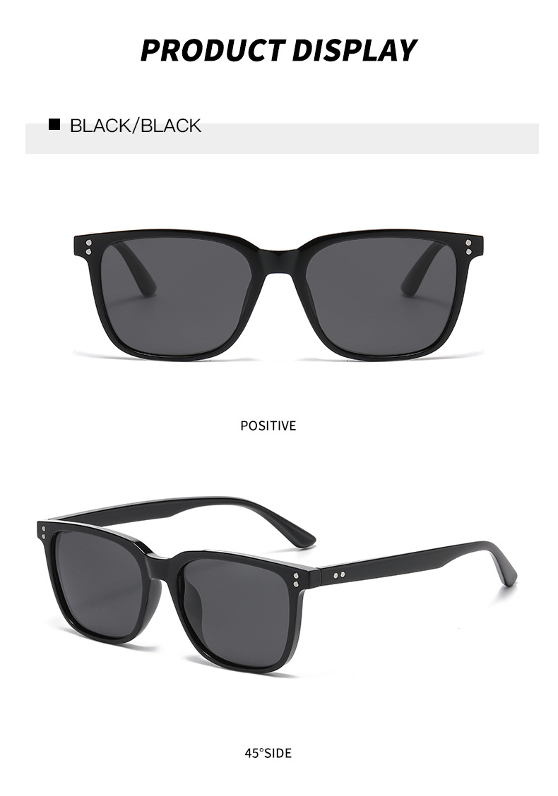 57g Weight Full Frame Glasses Structure Sunglasses Classification Tac, UV400 Protection Lens Material Square Glasses Style Outdoor, Travel Occasion Solid Color Pattern All Seasons Season Unisex Gender Basic, Simple Style Style Basic Simple Style Solid Color Tac UV400 Protection Square Full Frame Women's Sunglasses 13
