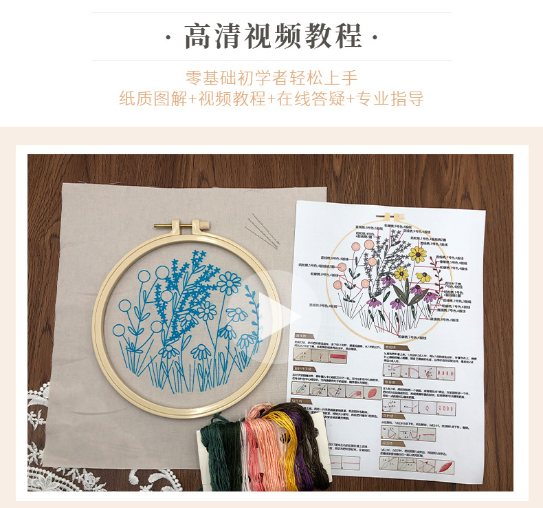 初学者手工刺绣零基础diy手工刺绣材料包欧式立体布艺刺绣送闺蜜-阿里巴巴