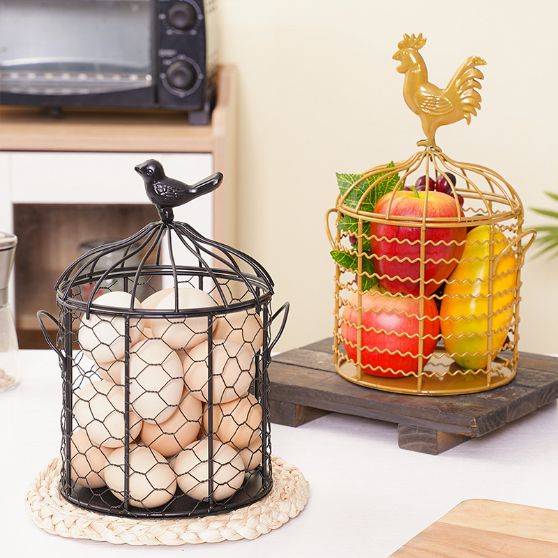 Fuente de la fábrica nueva simple fruta merienda metal hierro cesta de almacenamiento artesanía decoración hogar sala de estar almacenamiento