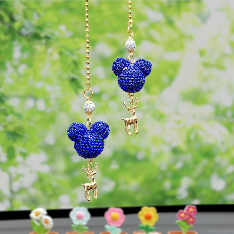 새로운 블루 더블 만화 머리 펜던트 사슴 사슴