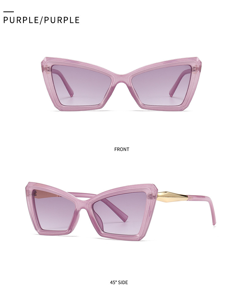 exclusive supply of angular cat-eye sunglasses, modern retro temples with jumping shape, decorative sunglasses 9212_voghion.com