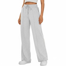 L 13067 Tie Waist Solid Color Wide Leg Pants ϵ�K��ɫ���ѝ