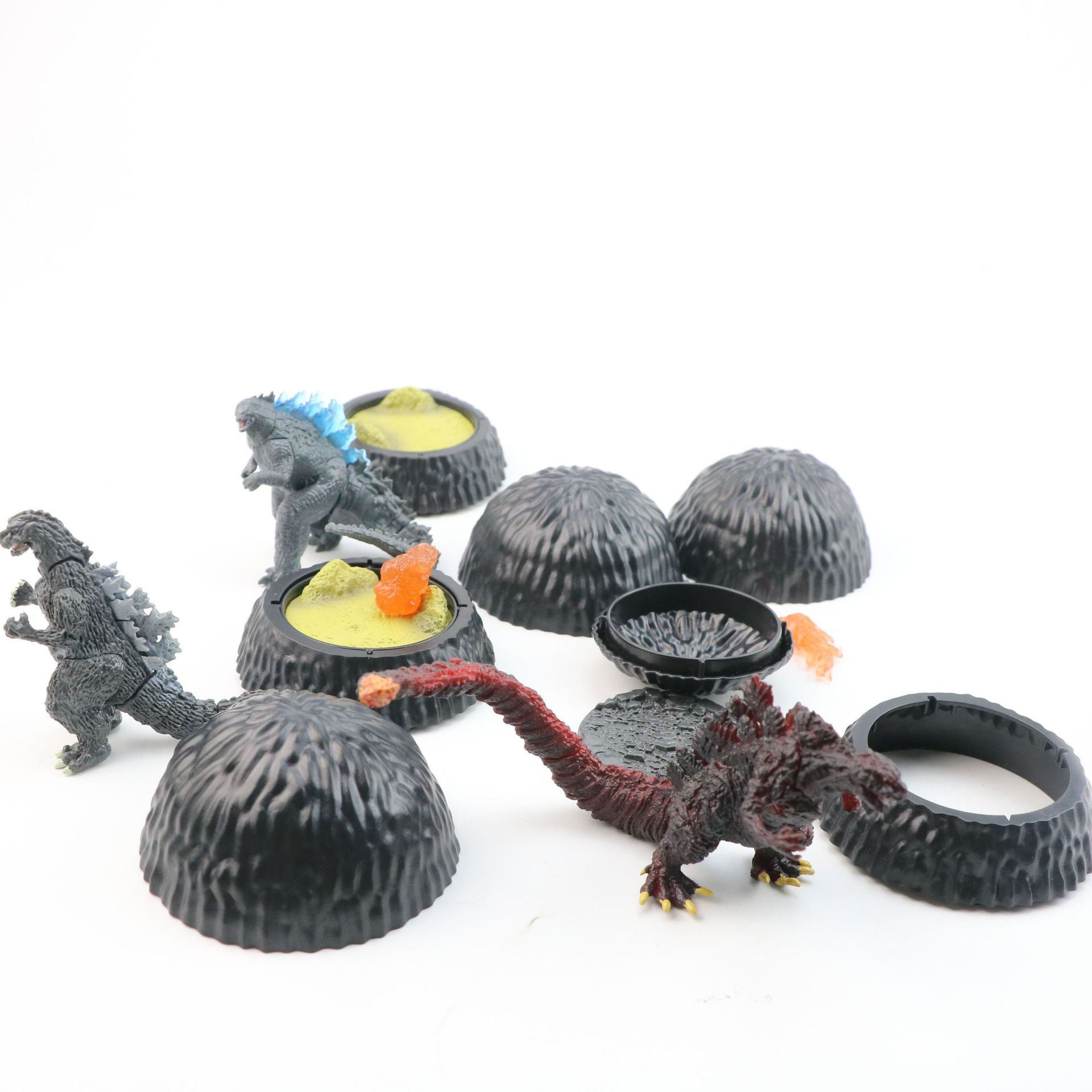 扭蛋机娃娃 哥斯拉扭蛋球 组装无壳公仔 儿童玩具情景装饰