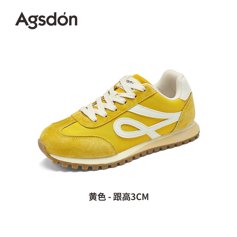 奥古狮登粉色芭蕾德训鞋女2025新款秋季平底板鞋运动休闲阿甘鞋子|undefined
