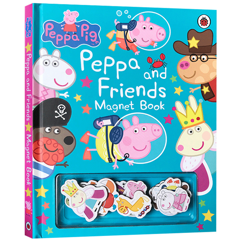 英文幼儿童绘本磁铁书小猪和她的朋友们peppa and friends magnet