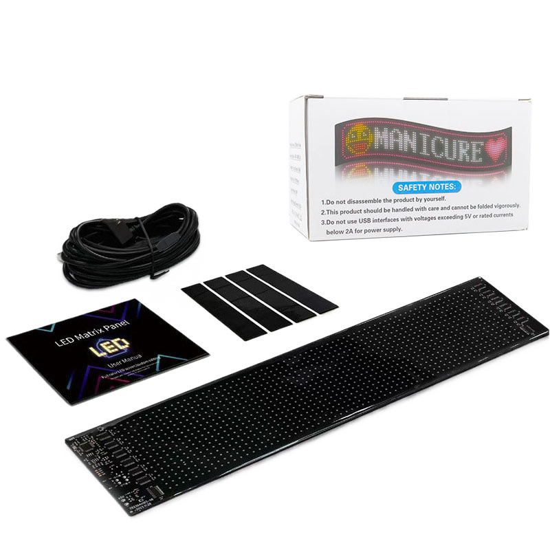 Nuevos productos de pantalla blanda de automóvil usb de automóvil pantalla de publicidad flexible LEDAPP pantalla inteligente Bluetooth ventana de ventana pantalla a color completo