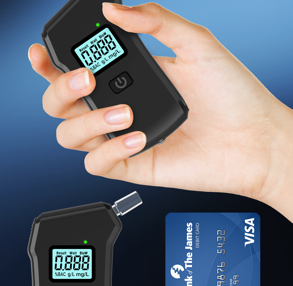 Alcohol Tester Test Drunk Driving Tester Portable Digital Display Meter Blow Air Measuring Device Car Home Dual Use