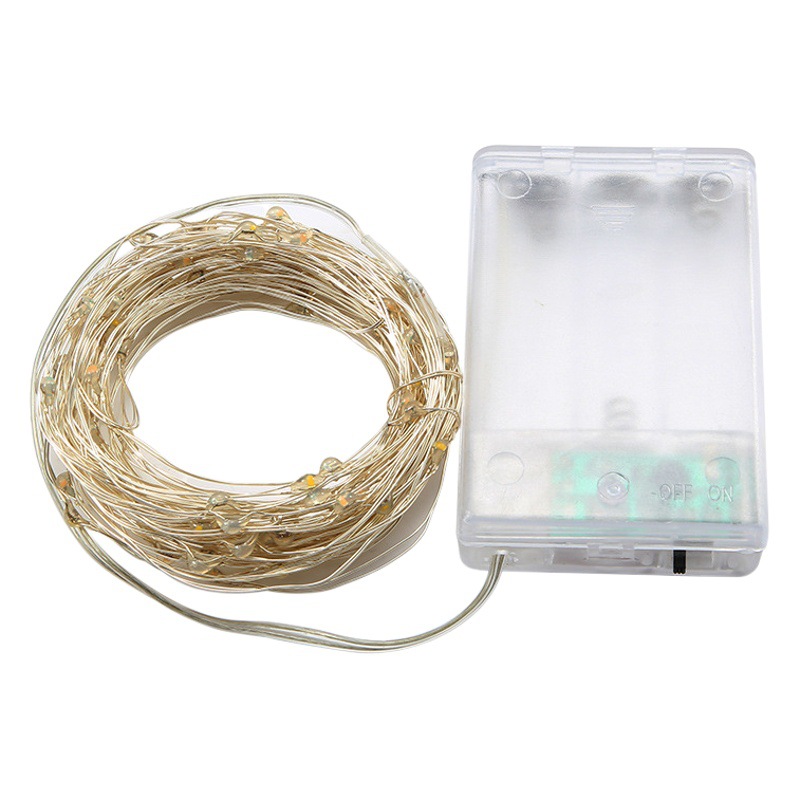 LED color USB batería botón luz cadena vacaciones decoración interior pastel impermeable color luz LED cobre alambre intermitente luz cadena