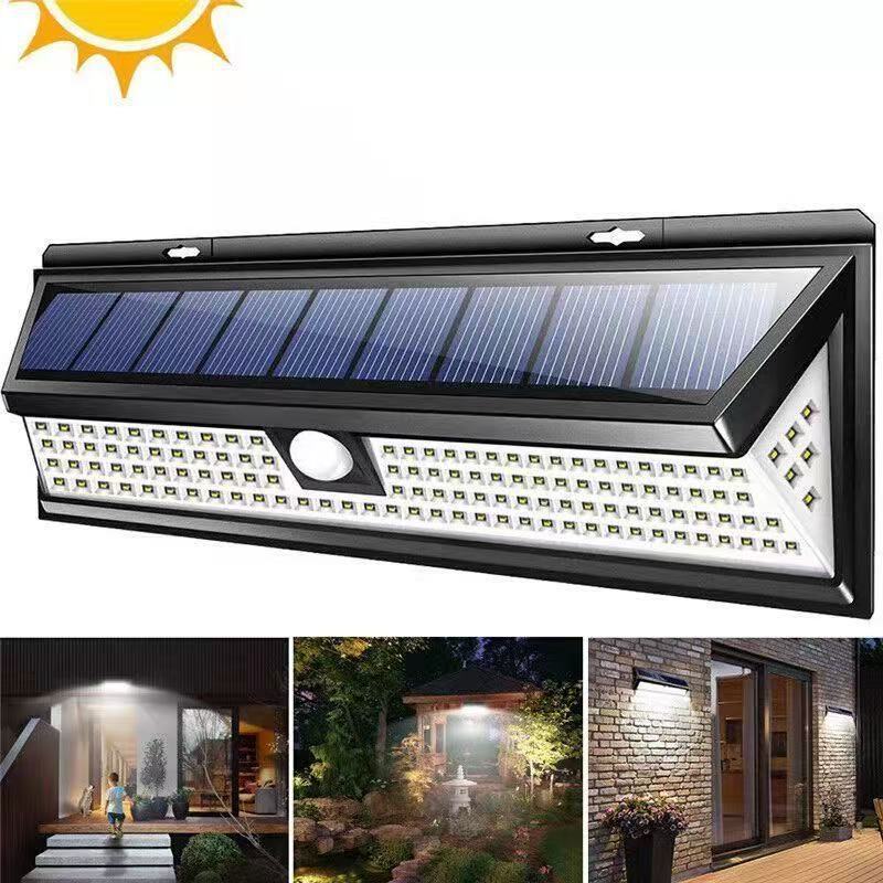 Solar Three-Sided Wall Lamp Led Human Body Sensor Lamp Outdoor Lighting Garage Lamp Courtyard House Street Lamp Multi-Function