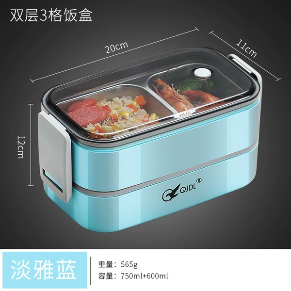 Blue lunch box, 3 cells