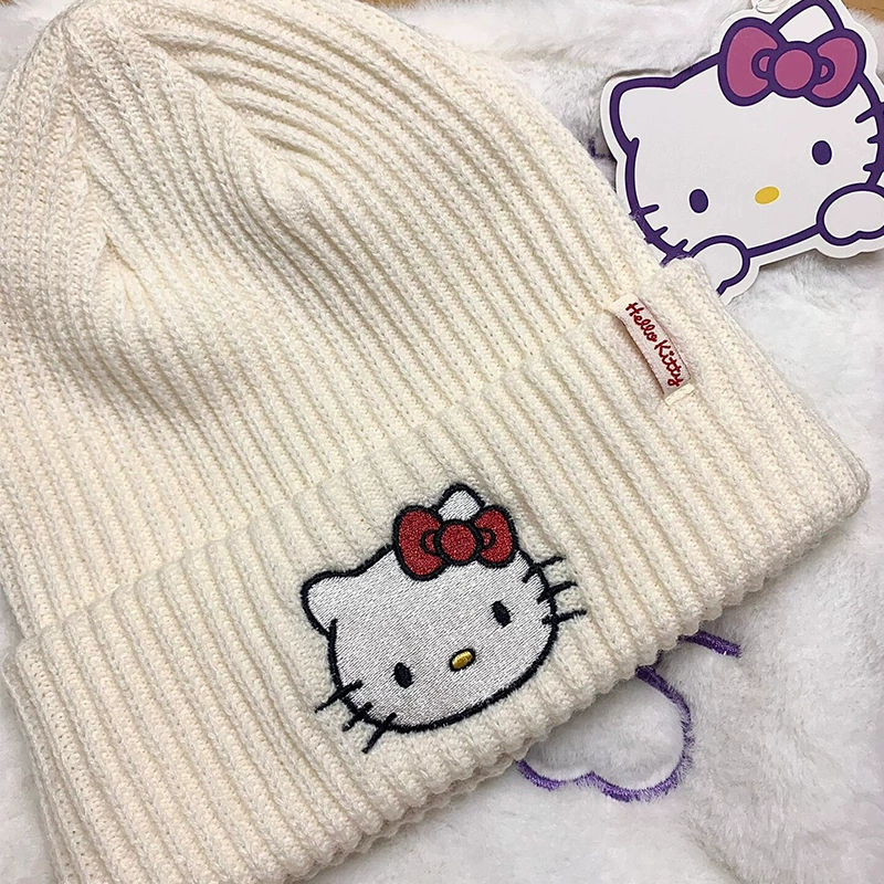Шарф hellokitty для учеников начальной школы, учеников средней школы, милый кот KT, осенне-зимний теплый вязаный шарф, шапка