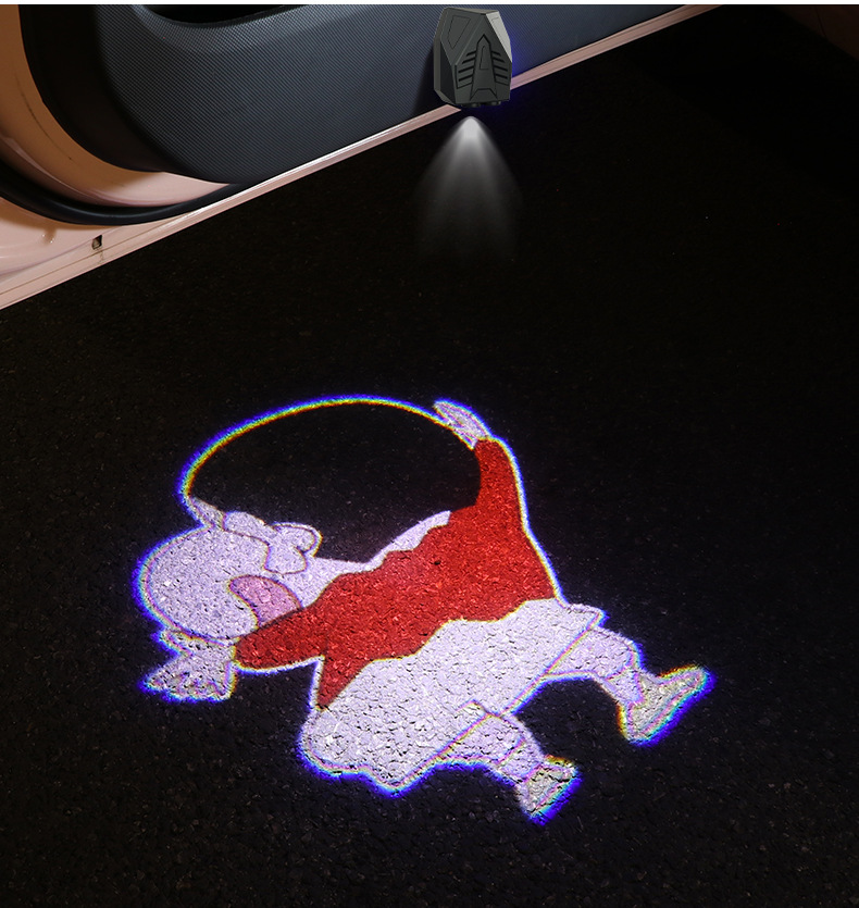 Car welcome lamp wiring-free universal car induction door projection lamp modified floor lamp atmosphere lamp laser lamp