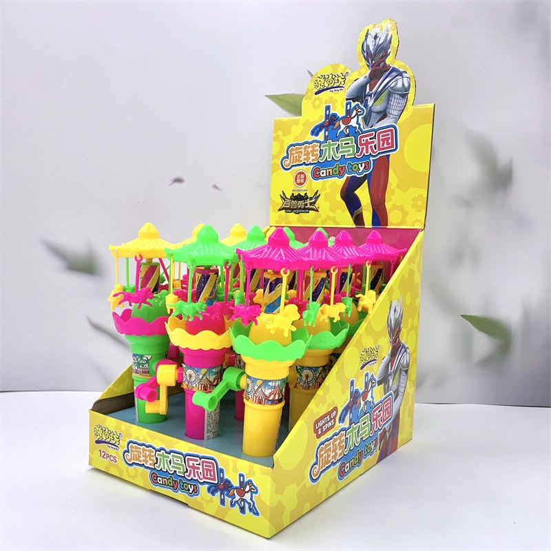 Фабрика оптовой вспышки превратить музыкальные игрушки конфеты фрукты сахар сладкие закуски школа маленький Супермен карусель
