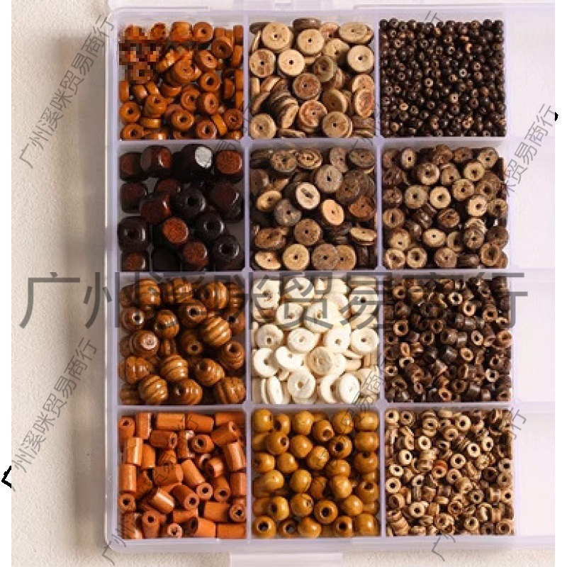 复古百搭新中式木珠椰子壳手链项链diy配件材料包串珠散珠垒德株