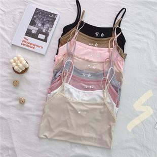 Summer Versatile Slim-Fit Camisole for Women, Anti-Exposure, Sexy Inner Short Loose Base Shirt, Solid Color Strap Trendy