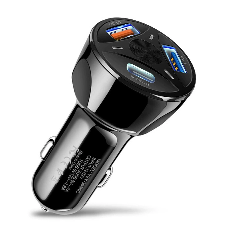 Мультиточечное автомобильное зарядное устройство двойной USB+PD автомобильная зарядка PD быстрая зарядка USB+Type-C разъем автомобильная головка