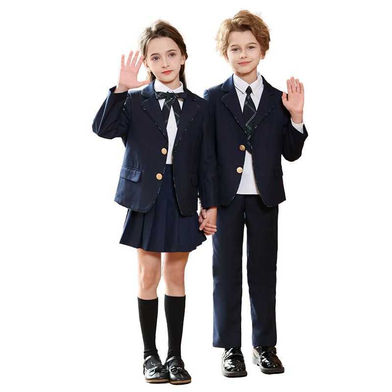 Uniformes de escuela primaria y secundaria, uniformes de jardín de infantes, trajes de primavera y otoño, uniformes de rendimiento de estilo universitario británico, uniformes de clase de estudiantes de secundaria
