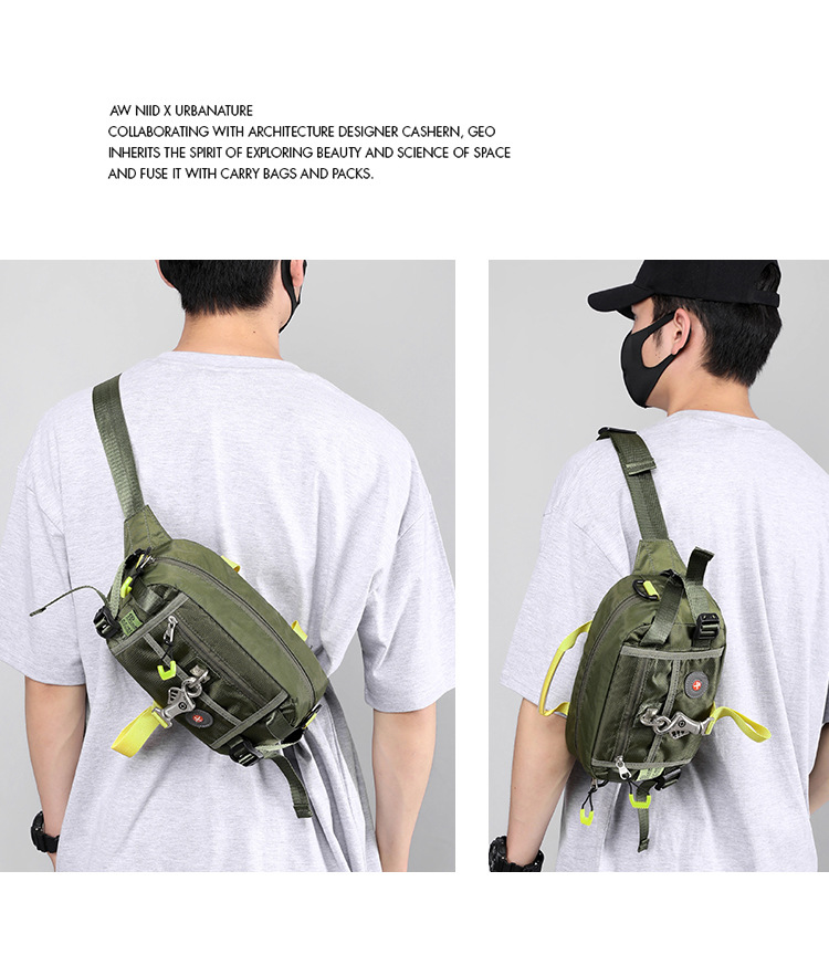 New cross-border large-capacity men's chest bag, outdoor single-shoulder bag, sports phone bag, multi-functional crossbody chest bag undefined