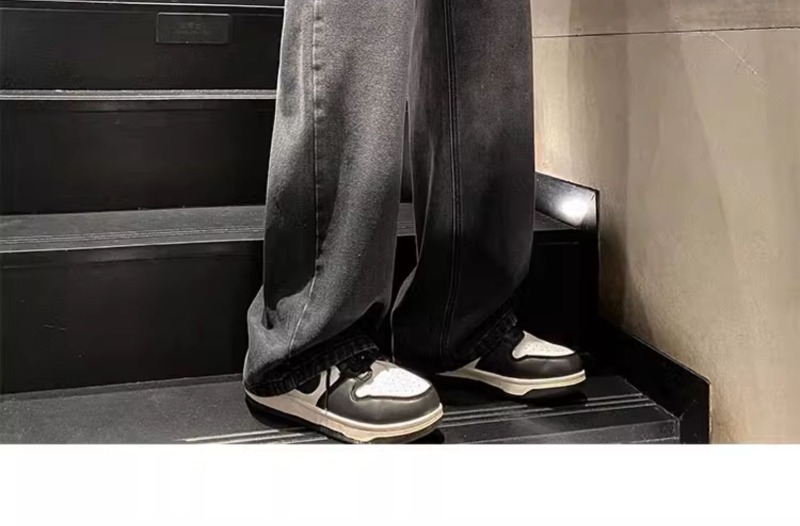 Herr jeans rak passform retro stil vida lediga byxor casual_voghion.com
