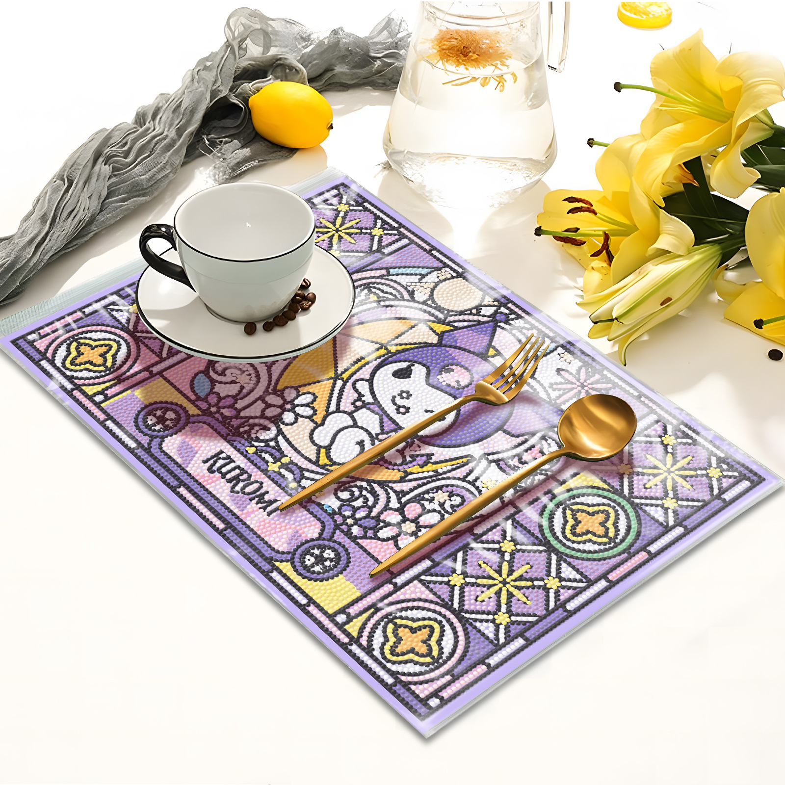 Pintura de diamantes alrededor de almohadillas de comedor dibujos animados Steely restaurante pinturas decorativas hechas a mano venta al por mayor transfronteriza