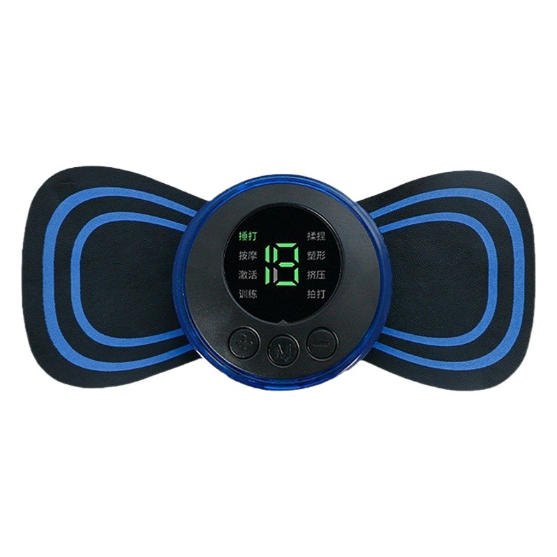 Mini parche de masaje, masajeador Cervical, masajeador de hombros y cuello, parche de masaje inteligente de pulso portátil EMS, 8 modos