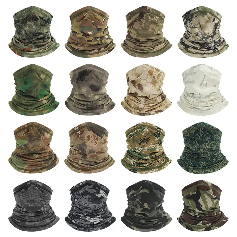 迷彩防晒遮阳围脖户外钓鱼护颈面罩骑行魔术面巾透气网眼运动脖套
