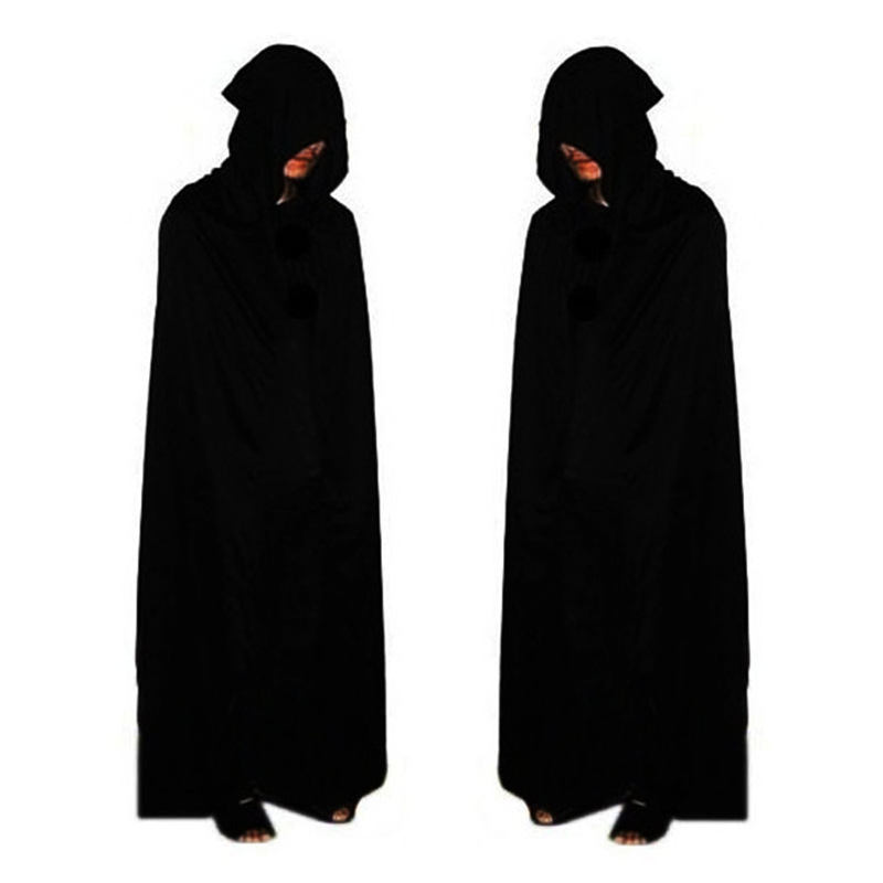 Halloween Cloak Cos Death Vampire Witch Robe Party Adult Kidsren Single Layer Black Cloak Cloak