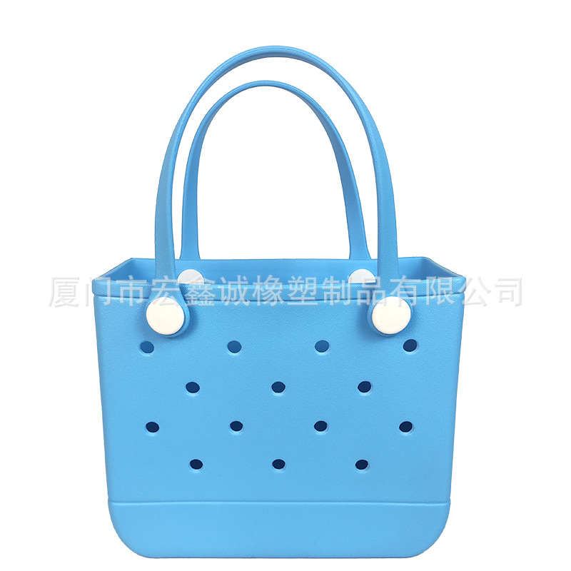 Venta caliente transfronteriza europea y americana nueva pequeña de gran capacidad impermeable linda niña niño EVA agujero agujero bolsa eva playa bolsa