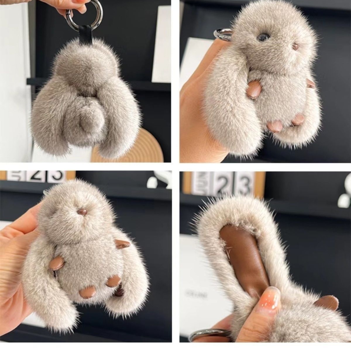 Imitación de visón pelo pequeño conejo colgante conejo muñeca llavero lindos bolsos de peluche decoración regalos peluche simulación